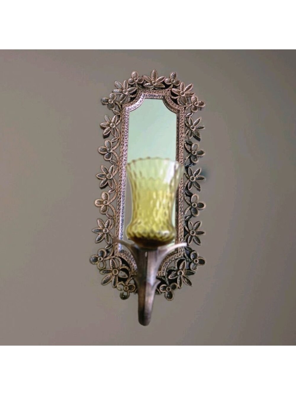 Bohemian 14x5 Gothic Wall Sconce Mirror Ornate Floral Retro Vintage Decor Accent